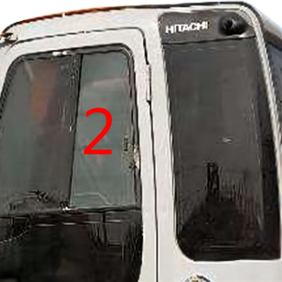 4457174 HITACHI Szklane okno kabiny koparki Lewa strona Pozycja prosta NO.2 Szkło hartowane