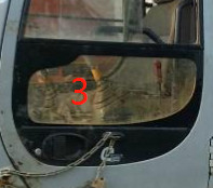 4457174 HITACHI Szklane okno kabiny koparki Lewa strona Pozycja prosta NO.2 Szkło hartowane