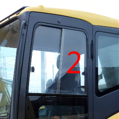 Odporna na zginanie kabina koparki KOMATSU Szklana pozycja po lewej stronie Prosta NO.2