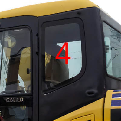 Odporna na temperaturę szyba do koparki Szklana kabina Tylna lewa pozycja boczna NO.4