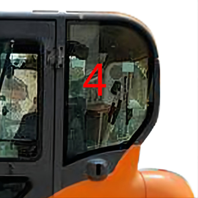 DX60-9 DX70 DOOSAN Szklane lewe drzwi tylne położenie nr 4