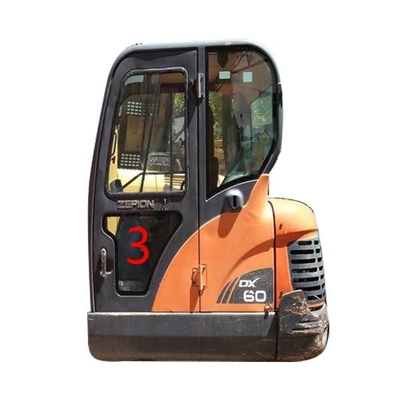DOOSAN Mini Digger Wymiana szkła RoHS Dolna pozycja lewych drzwi nr 3