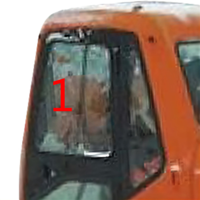 DX220LC-7 DX225LC-9 Szkło DOOSAN Lewa skośna pozycja boczna Nr 1 Hartowana szyba kabiny koparki