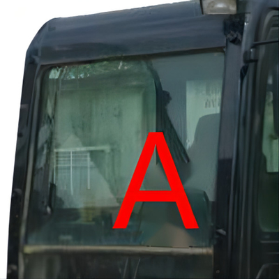 E307E CAT307E CATERPILLAR Szkło kabiny Biała przednia szyba przednia