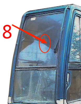 KOBELCO Prawa strona Koparka Kabina Szkło 5mm Szyba przednia ze szkła hartowanego Pozycja nr 8