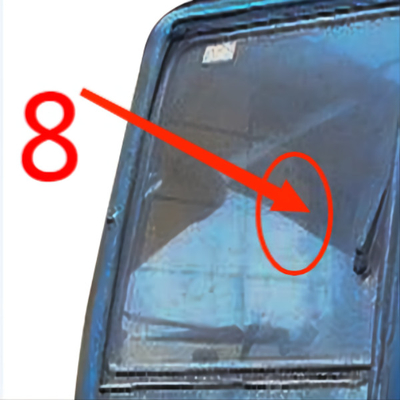KOBELCO Prawa strona Koparka Kabina Szkło 5mm Szyba przednia ze szkła hartowanego Pozycja nr 8