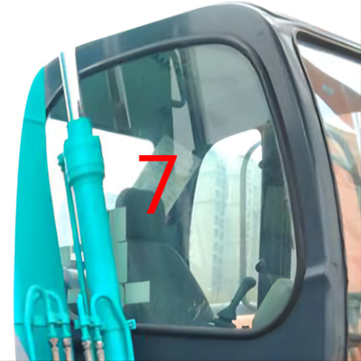 Prawa strona KOBELCO Niestandardowe szkło przedniej szyby Zielone szkło mini koparki