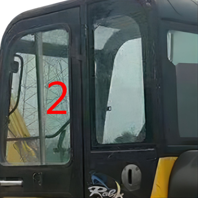 HYUNDAI R60-7 Wymiana okna drzwi koparki Lewa prosta pozycja boczna NO.2