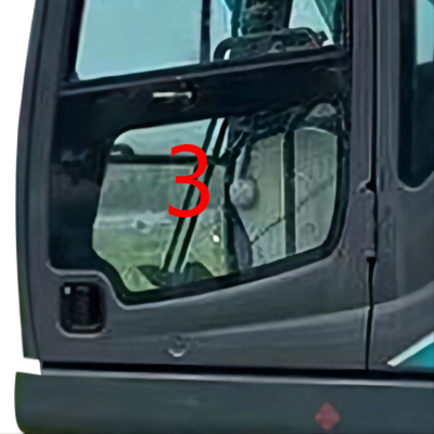900mm KOBELCO Koparka Szklane lewe drzwi dolne położenie NO.3 Szyba przednia