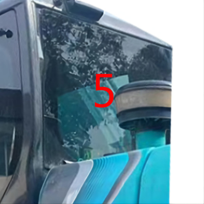 Białe szkło do koparki KOBELCO Pozycja z tyłu NO.5 Szyba przednia ze skośnym hartowanym szkłem