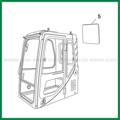 Bobcat Custom Windshield Glass BOKINH Pozycja tylna koparki NO.5