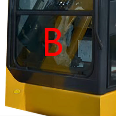 PC56-7 PC56 Przód w dół Komatsu Wymiana szkła do koparki Pozycja hartowana. Szkło B